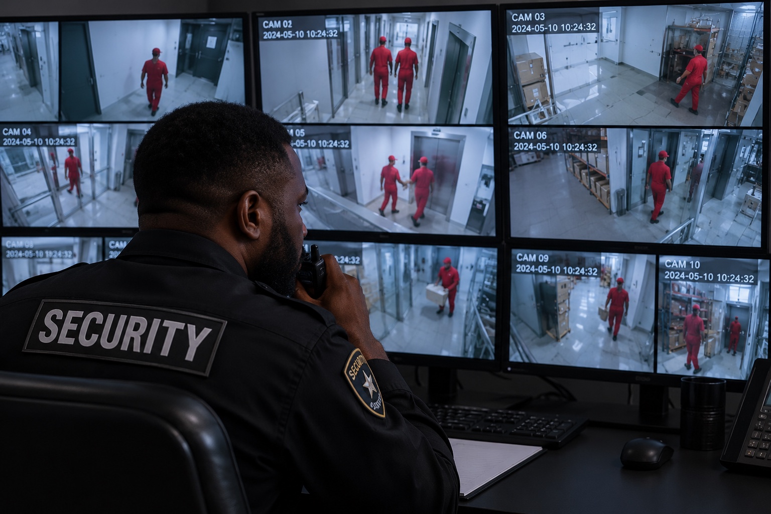 Modern surveillance control room